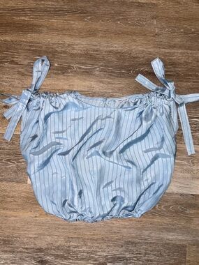 Naked Zebra Light Blue Striped Satin Cami